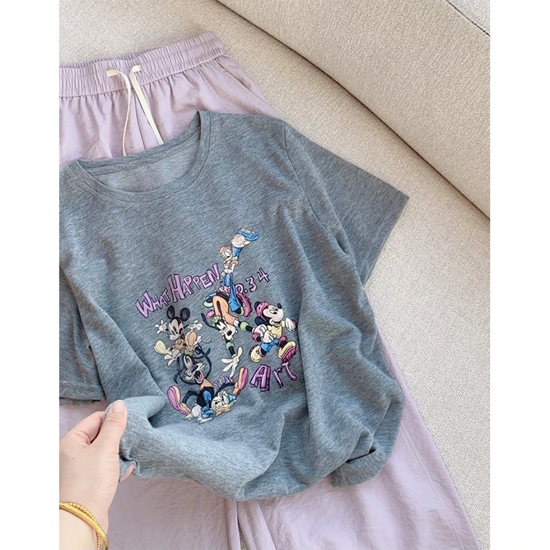 【卡通米奇T】夏上新趣味米奇卡通字母印花短袖T恤