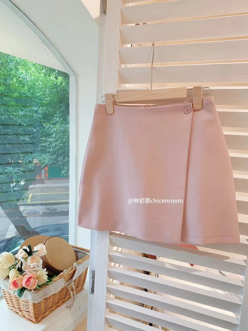 Chicen♥东大门温柔风甜美百搭显瘦小粉裙～