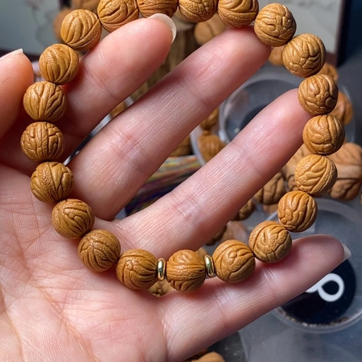 文玩核桃手串秦岭野生龙纹桃核11