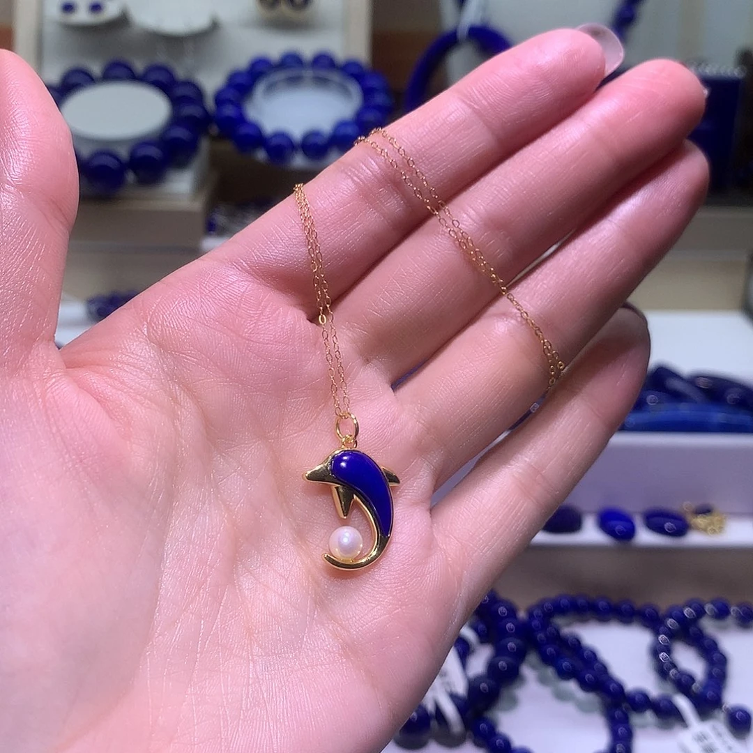 青金石合金天然原矿项链