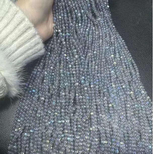 灰月光卡3mm-4mm双圈半成品长链（多样性发一条）/绕手双圈