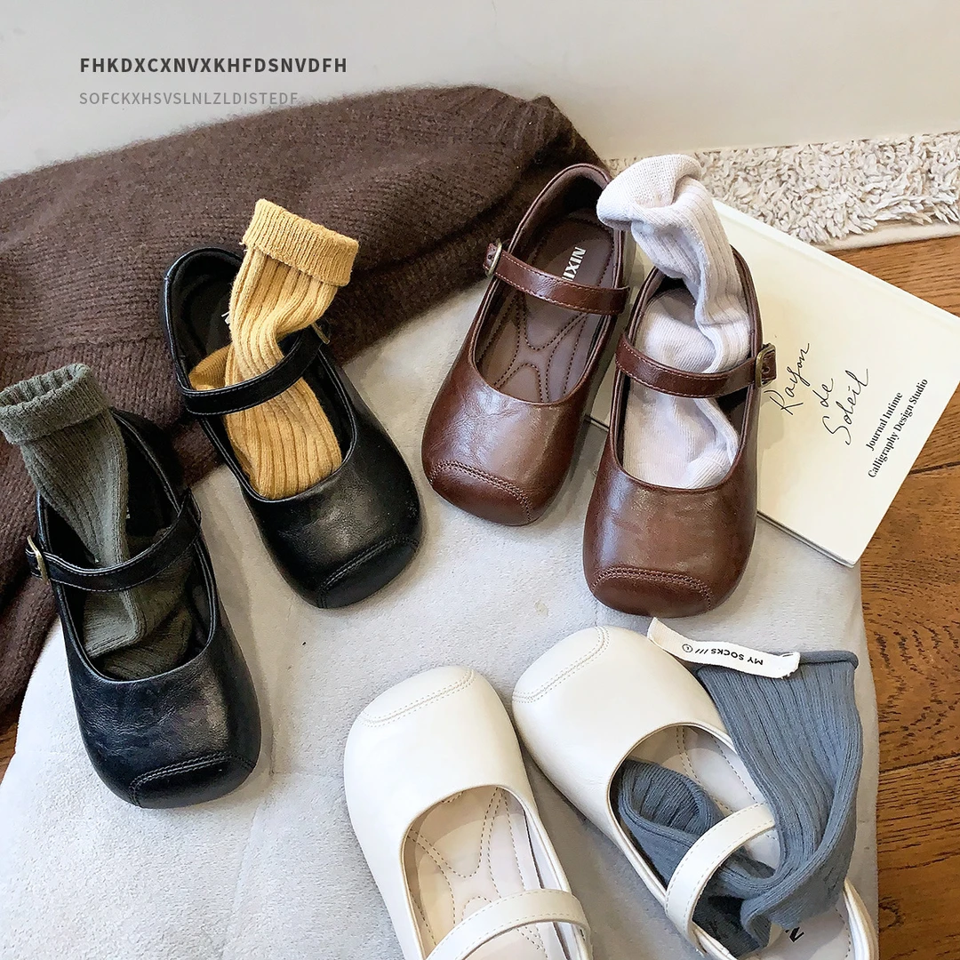 复古法式棕色春季童鞋小童儿童皮鞋女童公主鞋浅口软底宝宝单鞋秋