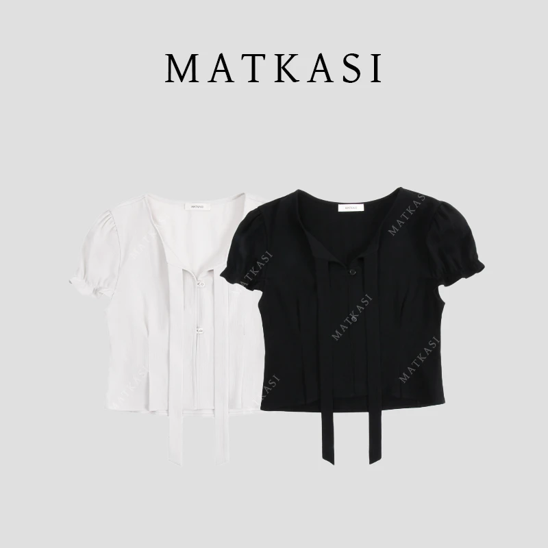 MATKASI 设计感时尚气质日常通勤休闲简约百搭法式醋酸上衣