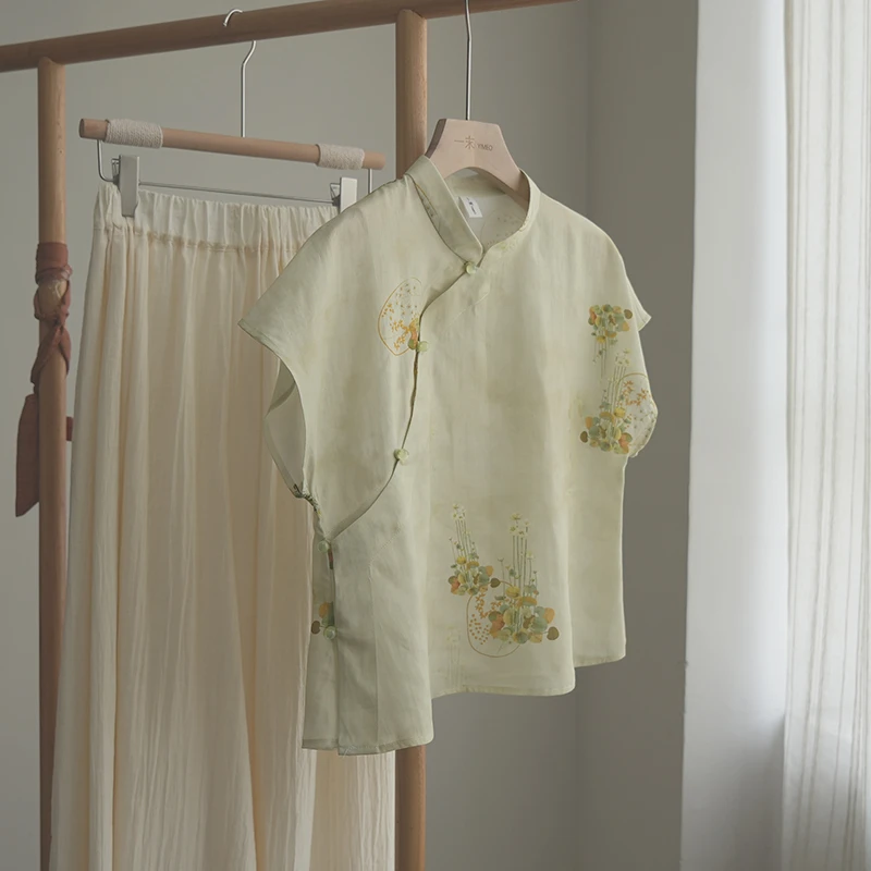 4770《砚秋》原创国风新中式温柔复古上衣改良汉元素苎麻上衣
