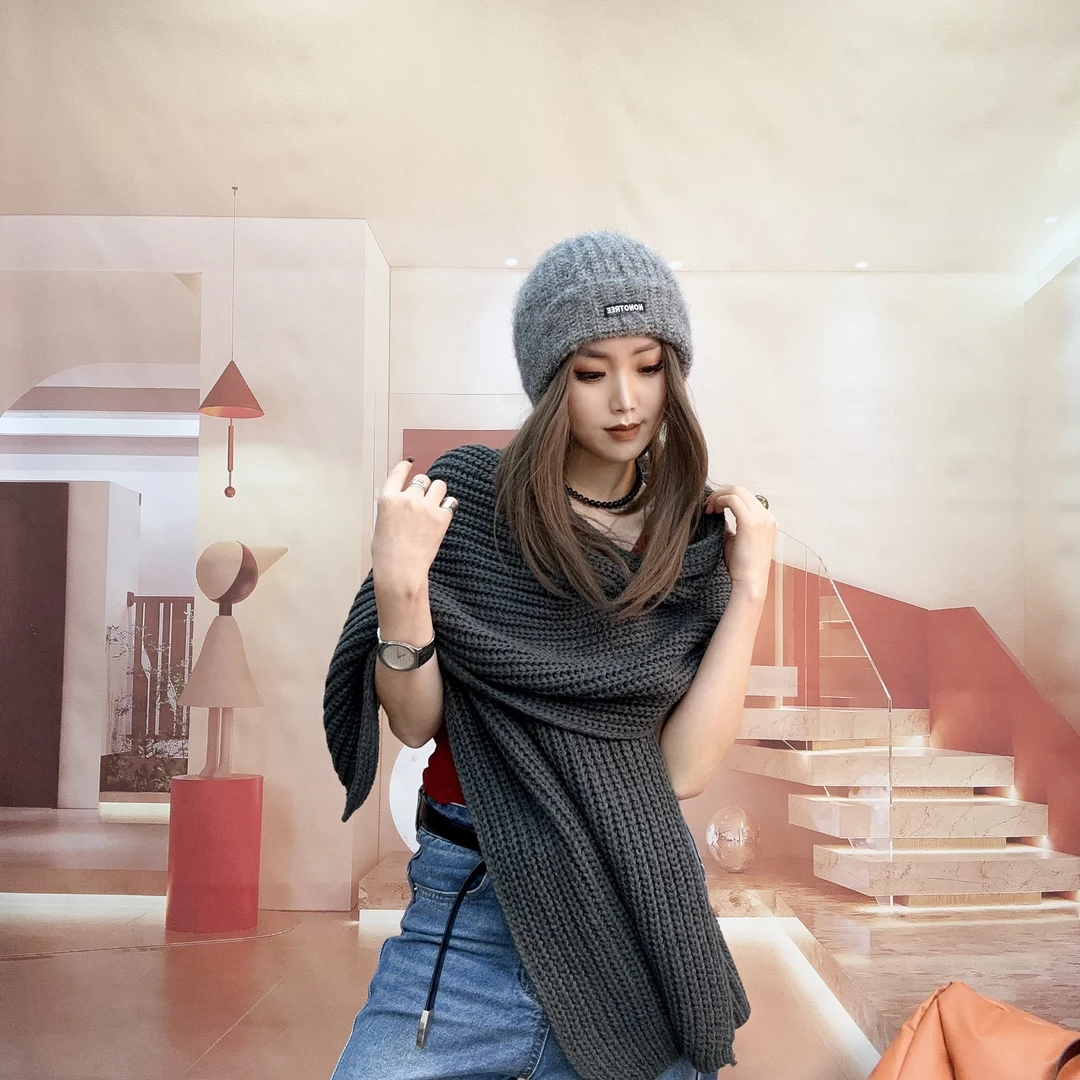 《断色福利》韩版针织毛线大围巾