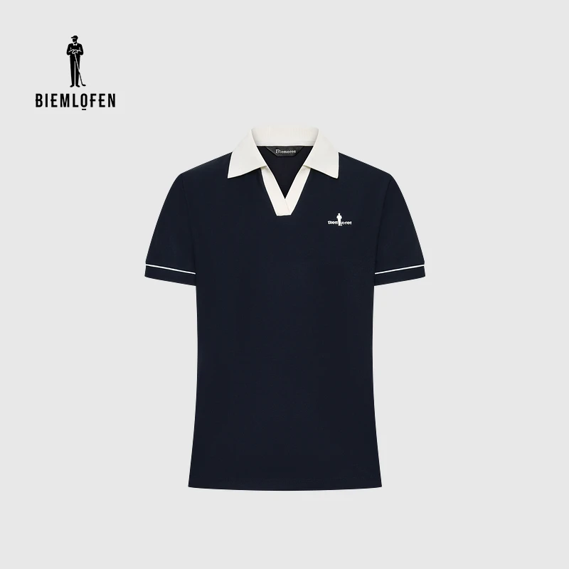 【冷感科技面料】比音勒芬2025夏季新款女士T恤海鸥领短袖polo衫