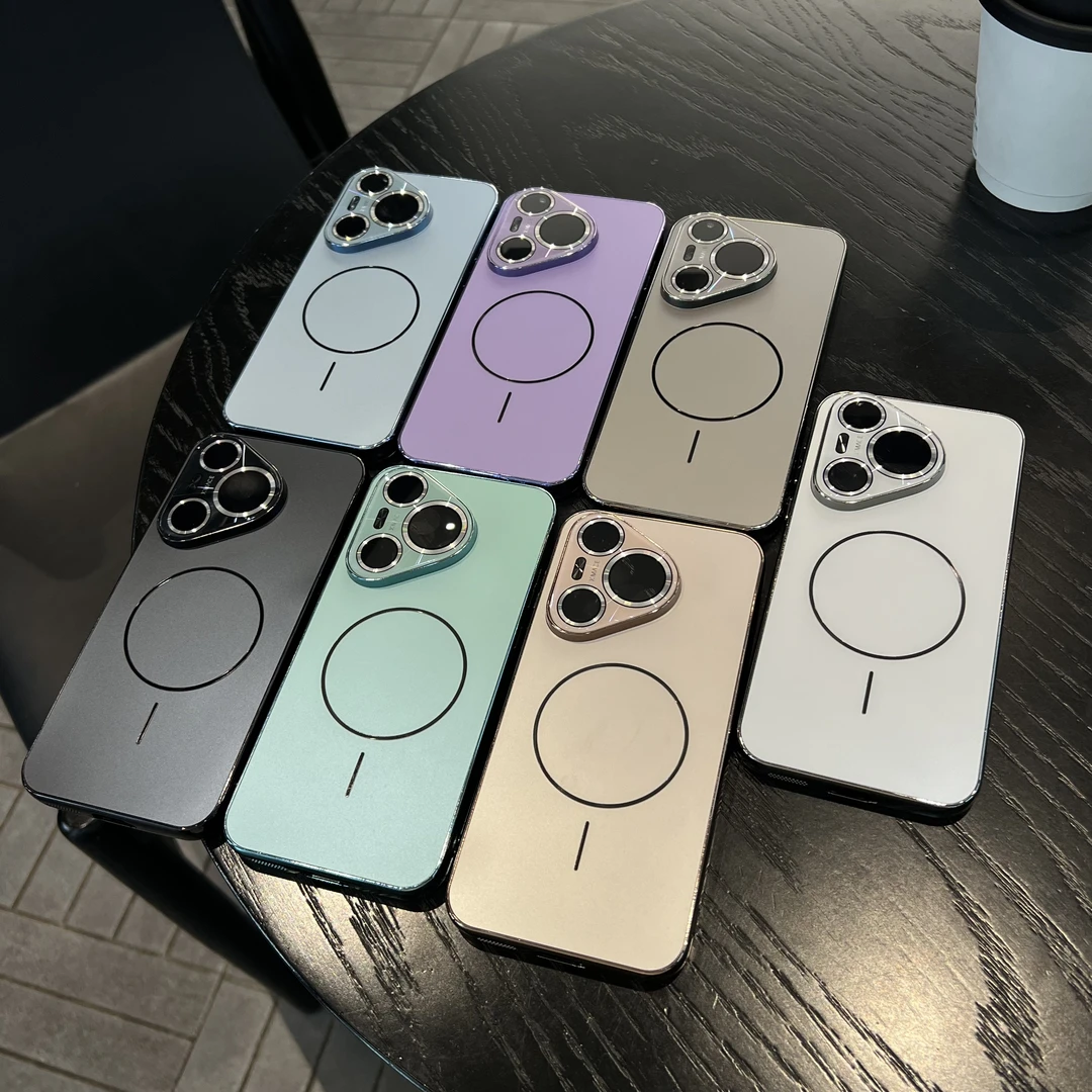 适用【华为-荣耀-小米-一加-oppo-vivo】全包磁吸防摔手机壳磨砂硬