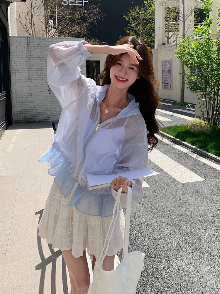 【2025夏季新款空调衫独特超好看小香风时尚气质连帽防晒短外套女