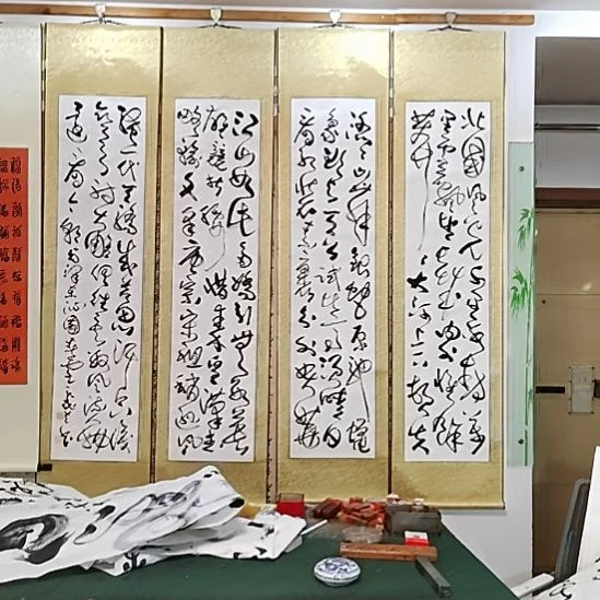 书法宋秉民。沁园春雪。裱好的