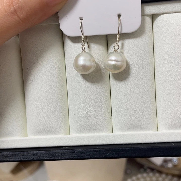 淡水珍珠耳饰合金10-11