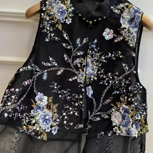 【江南梨花】在！仓！穿搭新中式刺绣马甲2024B709越越-大女王仓