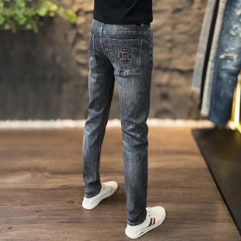 2025新款高端欧货牛仔裤男柔软春秋百搭弹力修身小脚休闲潮牌裤子