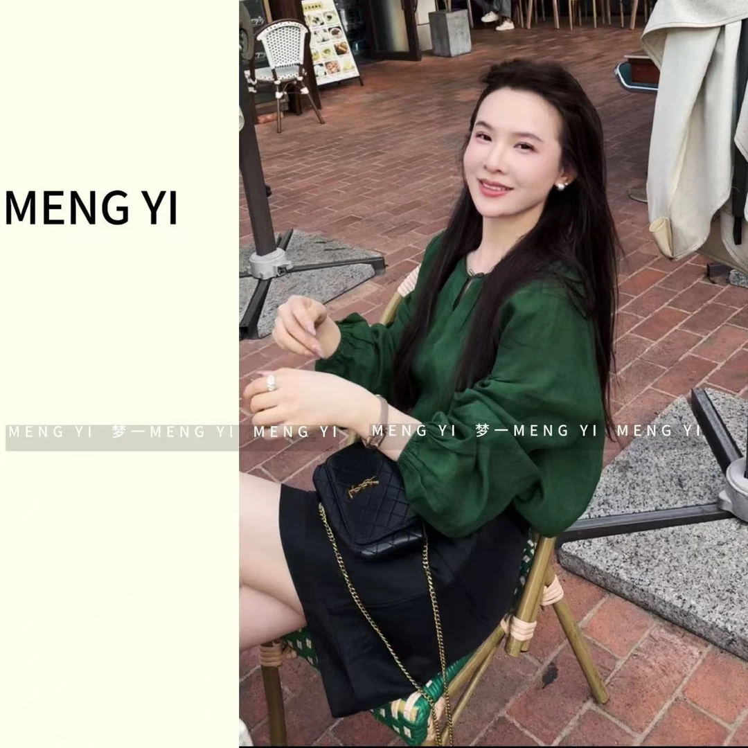 100苎麻拼蕾丝镂空防晒衬衣my-5103-3