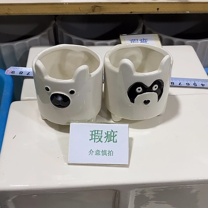 紫砂花盆多肉瑕疵盆有孔。