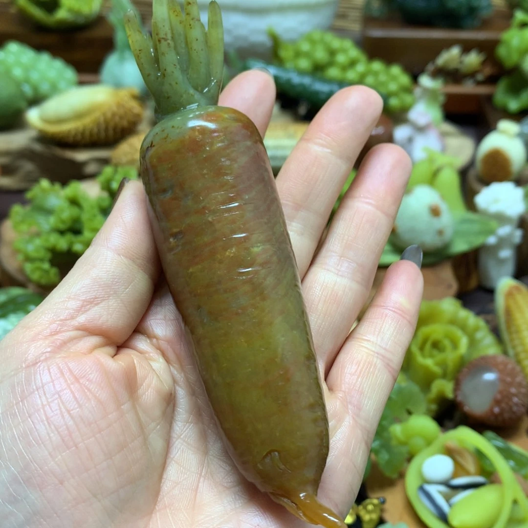 未镶嵌蛇纹石玉手把风*