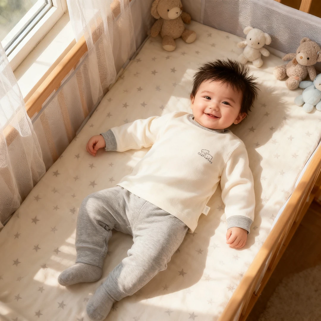 【贴身套装】舒绒棉四季款新生婴儿无骨内衣套装分体宝宝秋衣裤