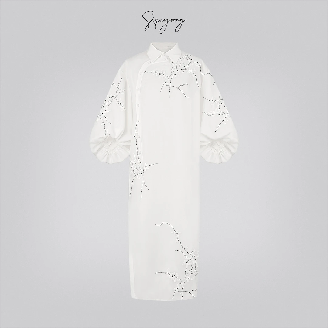 SIQIYOUNG【Maggie精选】幽兰赋-重工刺绣提花长裙