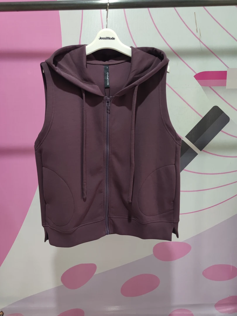 2025水淼新款0504针织带帽马甲