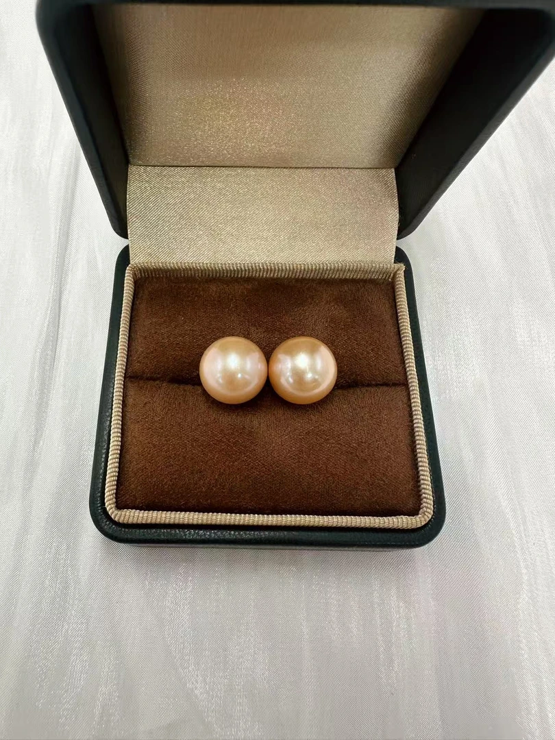 【钱元元专享】12-13mm 中国红 淡水珍珠耳钉