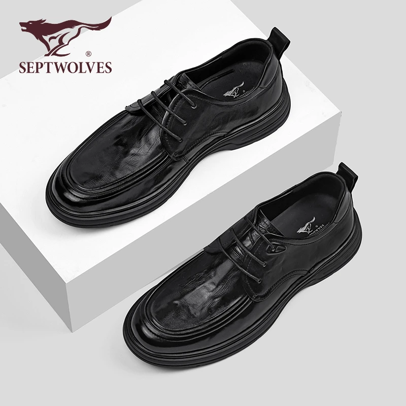 七匹狼休闲皮鞋男2025新款秋季英伦风高档商务正装软底中年爸爸鞋