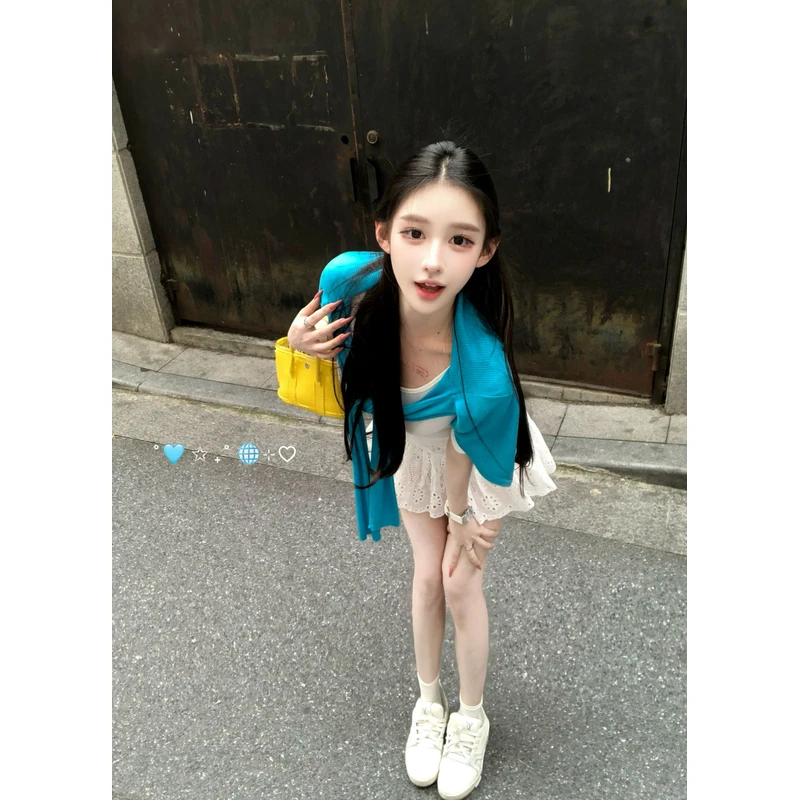 【五美丽】夏季百搭纯色针织冰丝披肩女显瘦柔软外搭春秋适用WH0037