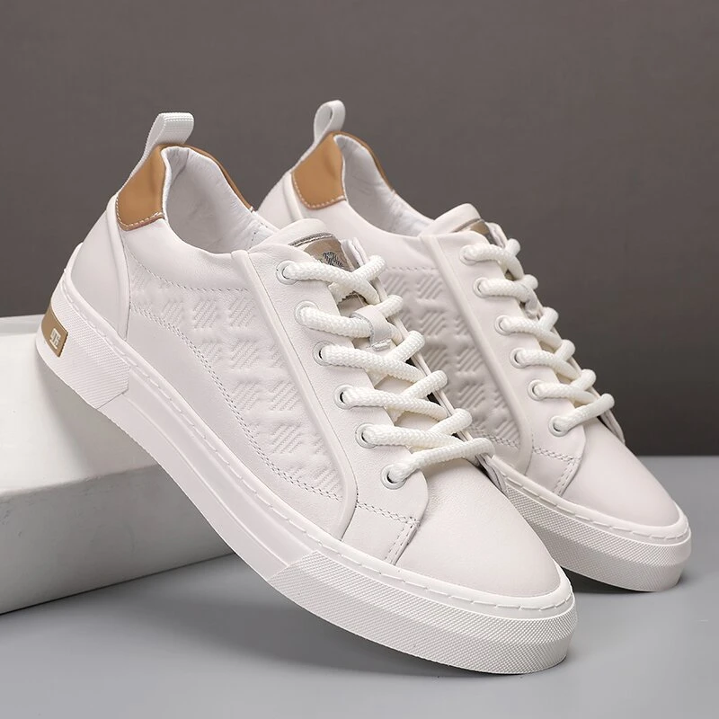 2025款春秋耐磨休闲真皮板鞋休闲鞋男白低帮鞋鞋子皮鞋时尚韩版