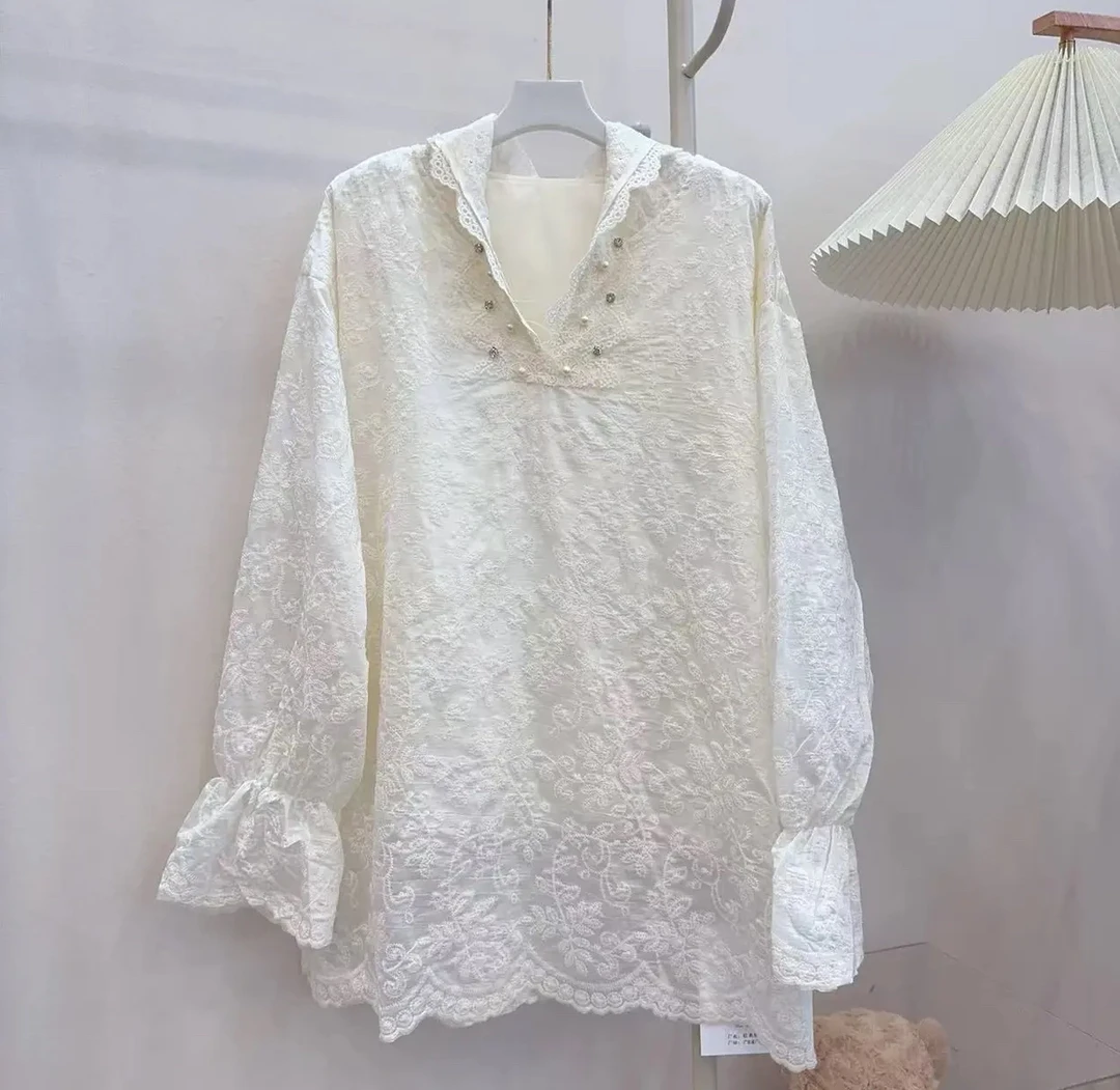 【晴儿家】2025春季新款连帽重工百搭显瘦刺绣设计感上衣2463