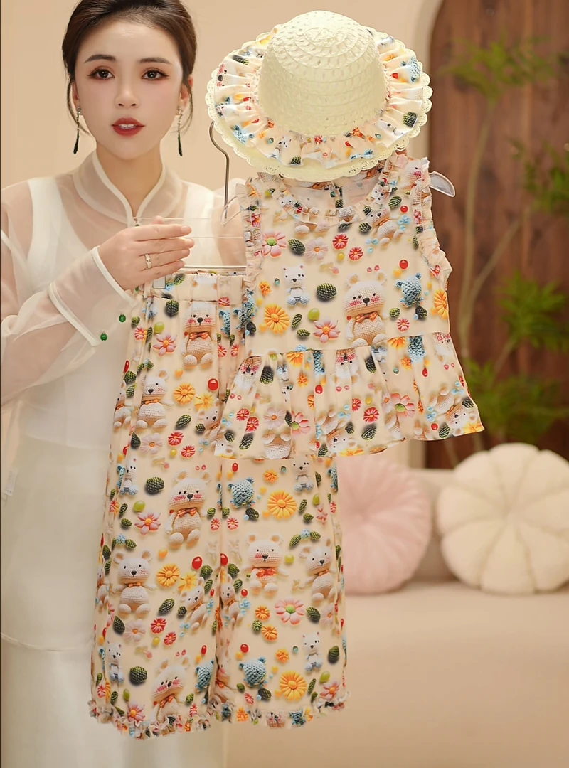 2025春季女童新款洋气套装时尚休闲韩版碎花套装