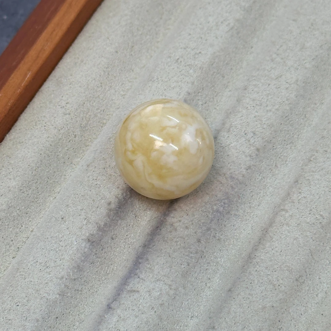 悟云珠宝天然蜜蜡微瑕单珠17.5MM3.062克