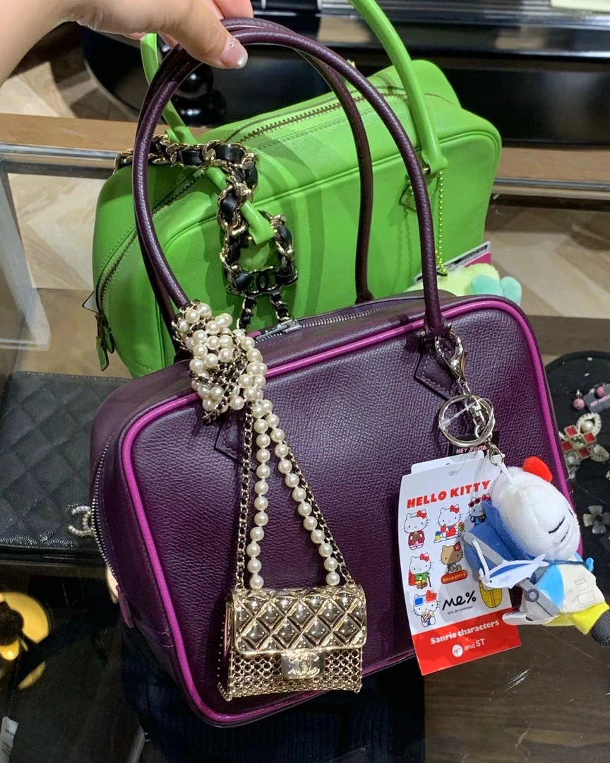 95新 Hermes/爱马仕 葡萄紫plume包 20cm 5673685