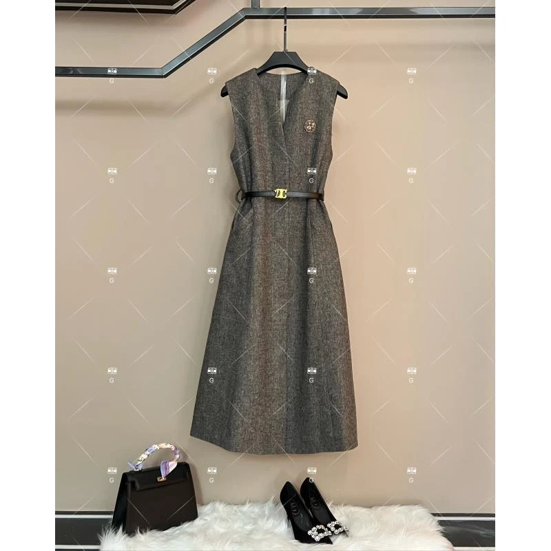 【WW】复古风显瘦默认款式连衣裙女装轻奢秋冬时尚 H-1562