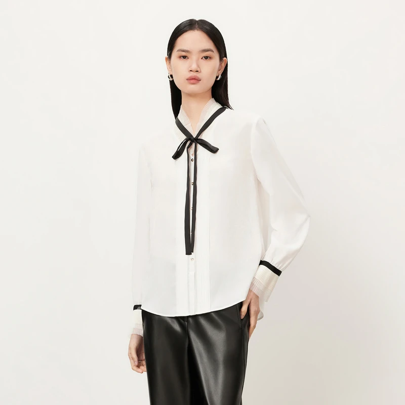 HPLY荷比俪冬季新网纱立领细节上衣HMD44610263