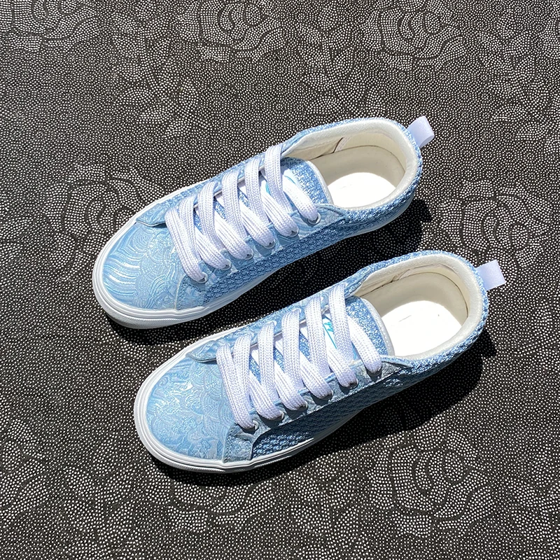 青春潮流低帮休闲夏季天蓝色透气帆布鞋潮鞋男鞋运动鞋大码情侣鞋