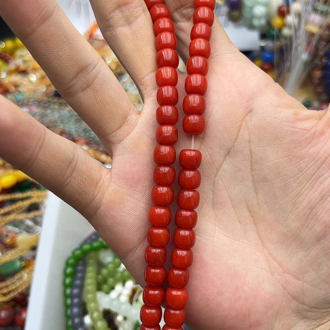 玛瑙/玉髓未镶嵌珠宝半成品高品仿南红k8墩墩