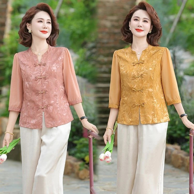2025时尚高品质洋气贵气7分袖开衫国风潮流--琉璃