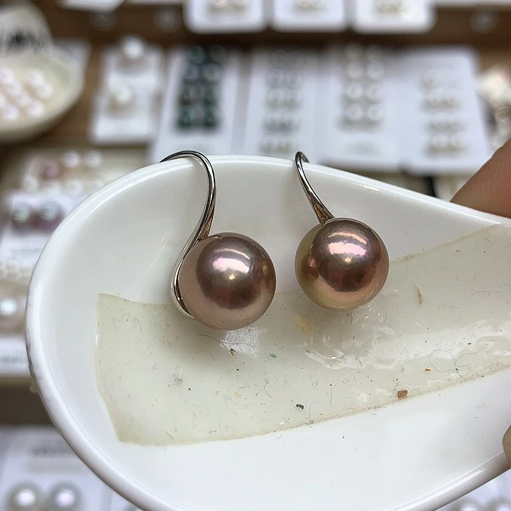 耳勾淡水珍珠银S925镶嵌