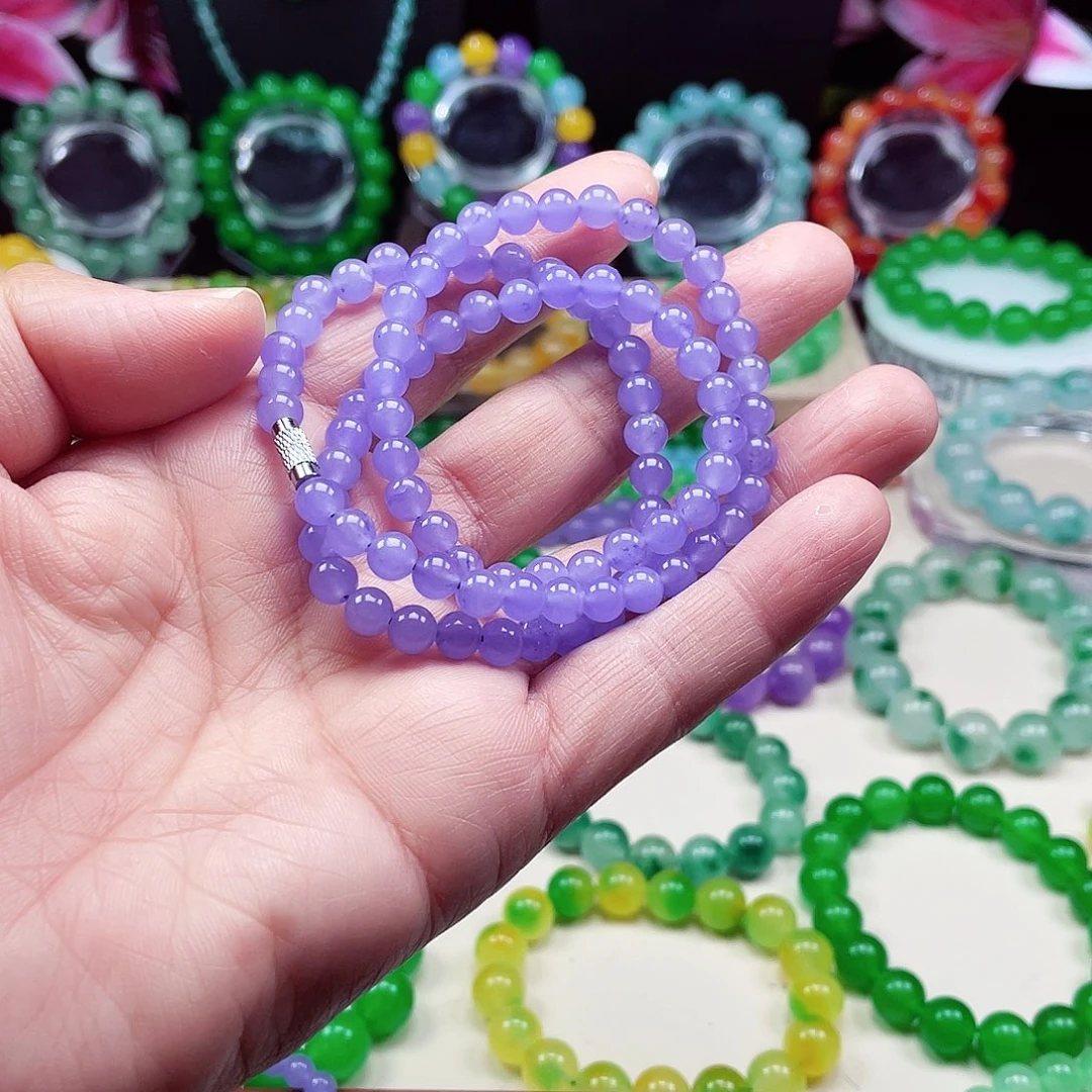 翡翠未镶嵌颈饰卡6翡翠珠链男女款05