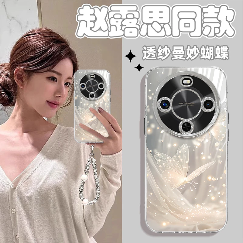 梦幻蝴蝶适用华为Mate80手机壳Meta80Pro新款Mete80ProMax全包镜