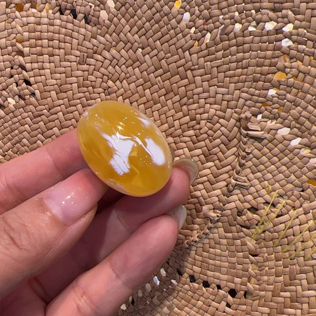 未镶嵌蜜蜡裸石金瓷白枣珠