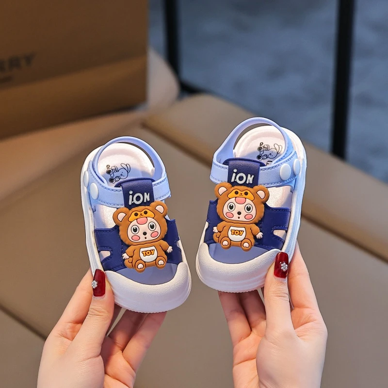 儿童学步鞋男女童夏季新款包头凉鞋宝宝幼儿防滑室内外清凉沙滩鞋