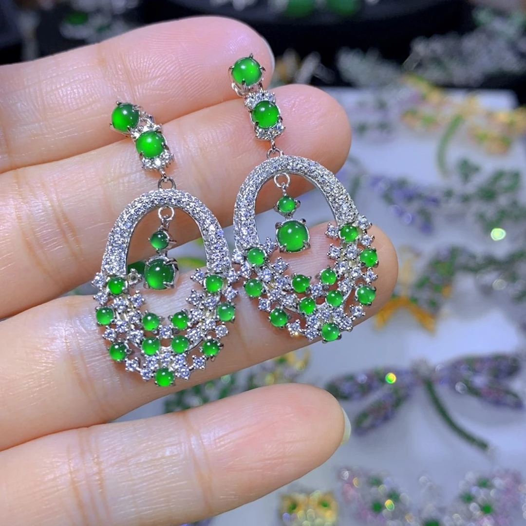 翡翠颈饰银S925镶嵌天然翡翠