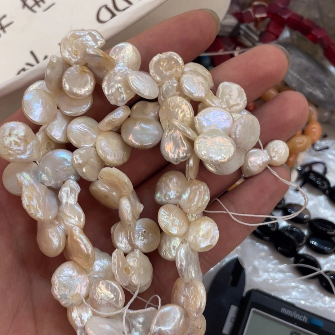 玛瑙/玉髓珠宝半成品未镶嵌一条装巴洛克珍珠卡17mm