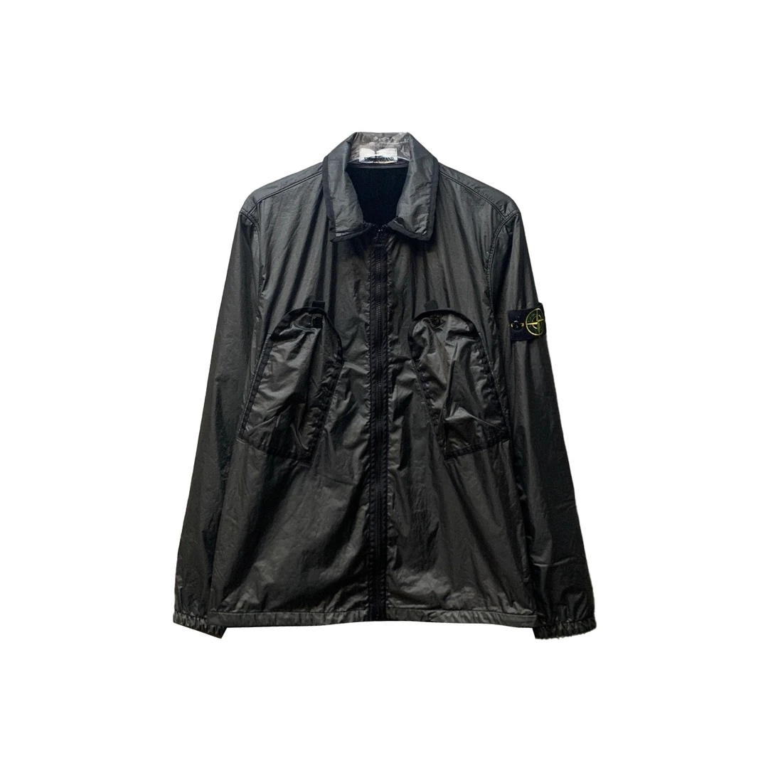 Stone island 石头岛/02095/黑色树脂尼龙双口袋外套 全新带吊M