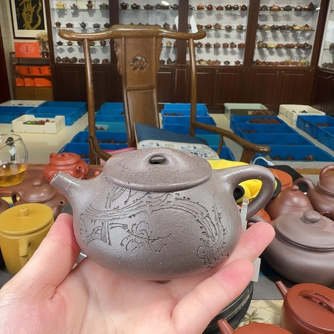 茶壶紫砂石瓢天青
