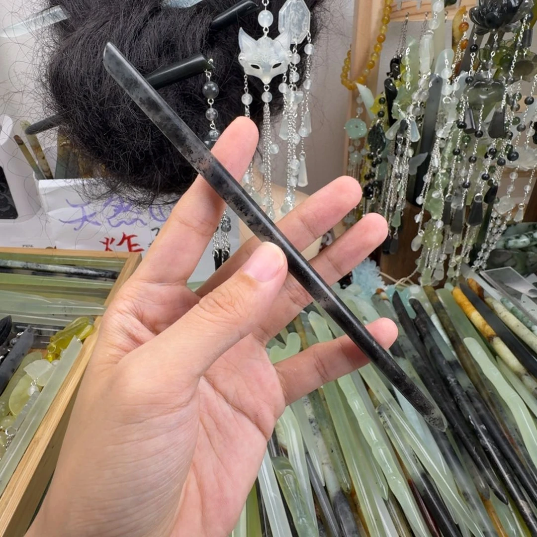 蛇纹石玉合金发饰