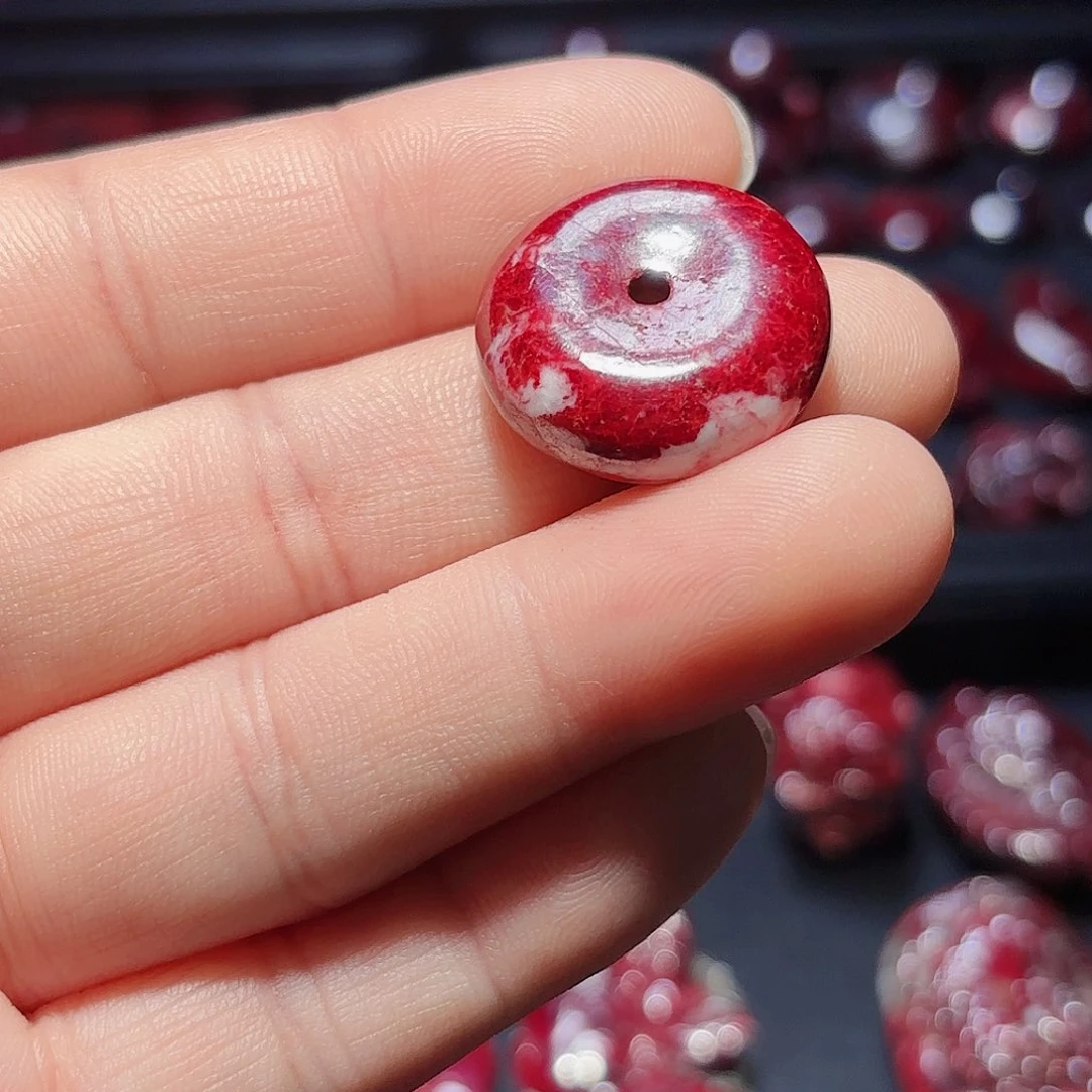 天然辰砂七*天然朱砂原矿平安扣