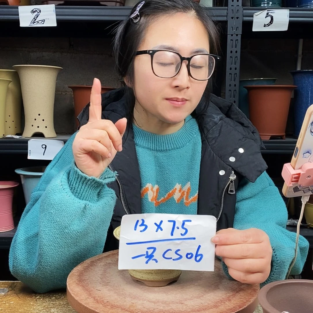 紫砂一只花盆货号CS06