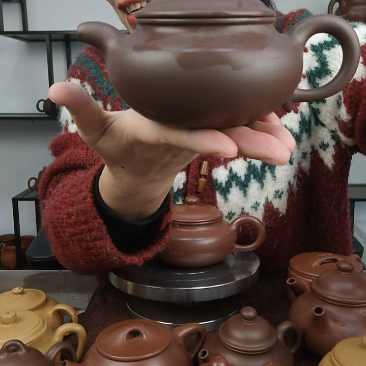 紫砂茶壶260cc紫泥仿古微瑕