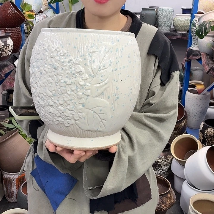 21×27 -粗陶花盆有孔-买买买