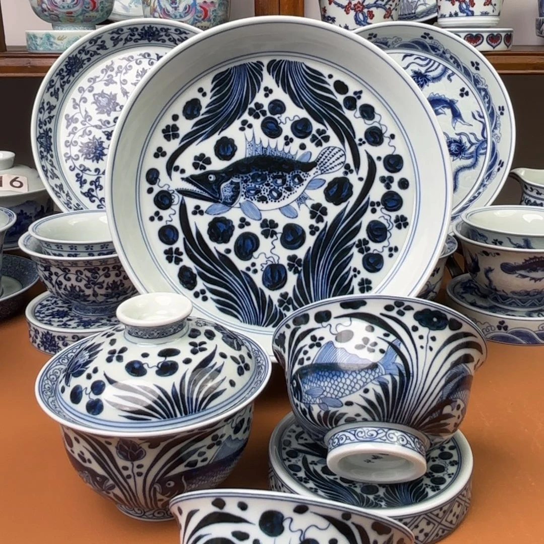 一***鸡景德镇陶瓷五件套无礼盒